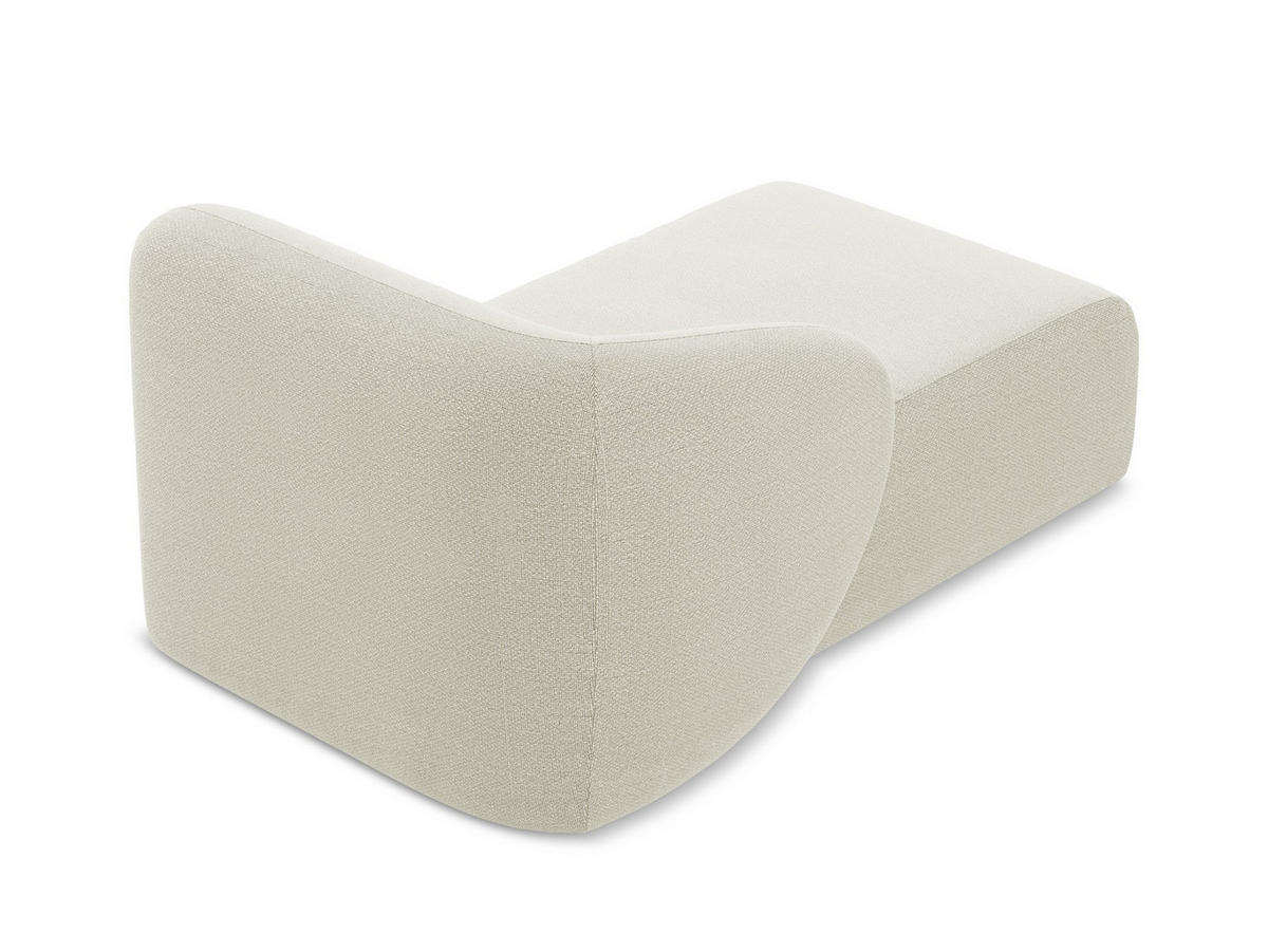 SOFAELEMENT Links Bouclé Stoff Beige - Sandfarben/Schwarz, Holzwerkstoff/Kunststoff (91/75/166cm) - Makamii