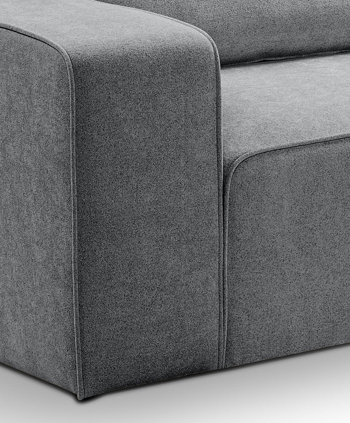 ECKSOFA grau Webstoff, Sofa 305 x 281 cm, L-Sofa rechts - Blau/Grau, Holz/Textil (305/281cm) - Inn.Furn