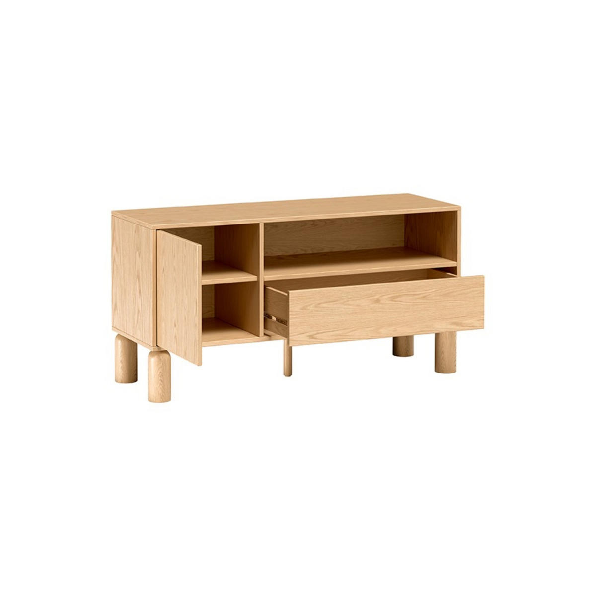 TV-LOWBOARD Sanden SN-5 120 x 61,6 x 40,6 cm Eiche Bookmatch - Eichefarben, Holz/Holzwerkstoff (120/61.6/40.6cm) - Koseto