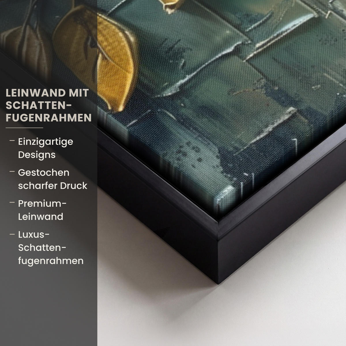 LEINWAND Bilder mit Rahmen - Baum - Abstrakt - Natur - Kunst - 100x70 - Goldfarben, Textil (100/70cm) - MuchoWow