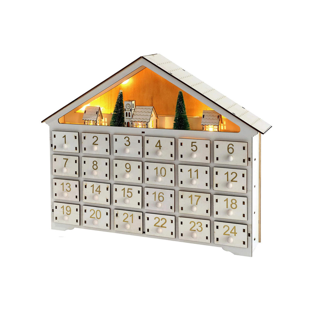 ADVENTSKALENDER Mehrfarbig 9/42/34 cm - Multicolor, Holz (9/34/42cm) - Mobili Rebecca