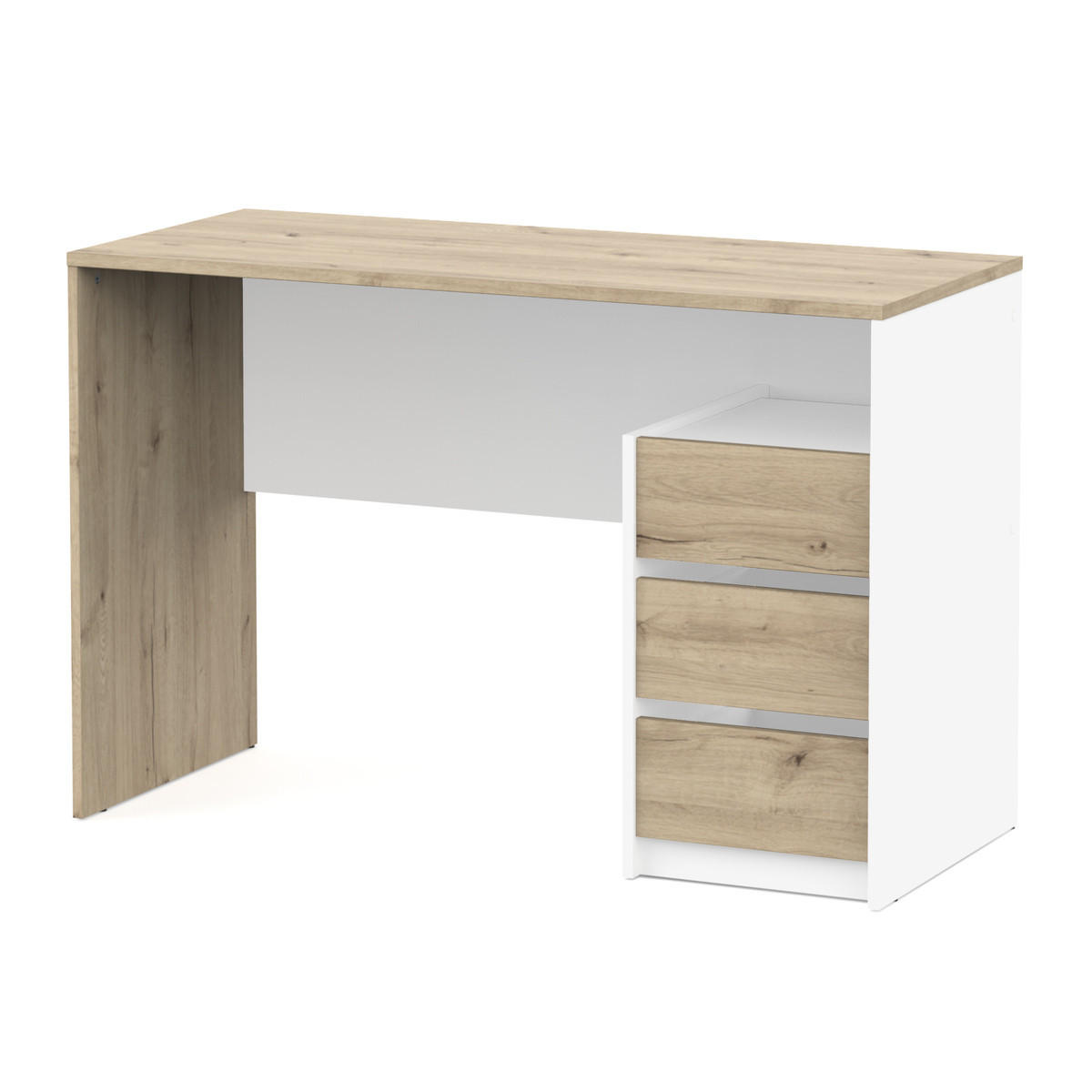 SCHREIBTISCH mit 3 Schubladen 50/77/117 cm - Eschefarben, Holzwerkstoff (52/50/77cm) - Calicosy