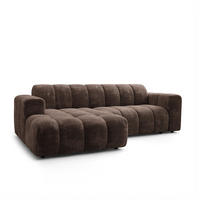 ECKSOFA TISI Braun Chenille - Braun, Holz (274/165cm) - MASSENO