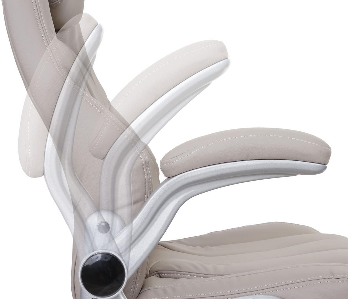 DREHSTUHL HxBxT 128x68x80cm Sitzhöhe 48cm Kunstleder Taupe-Grau - Taupe, Kunststoff (68/128/80cm) - PROREGAL