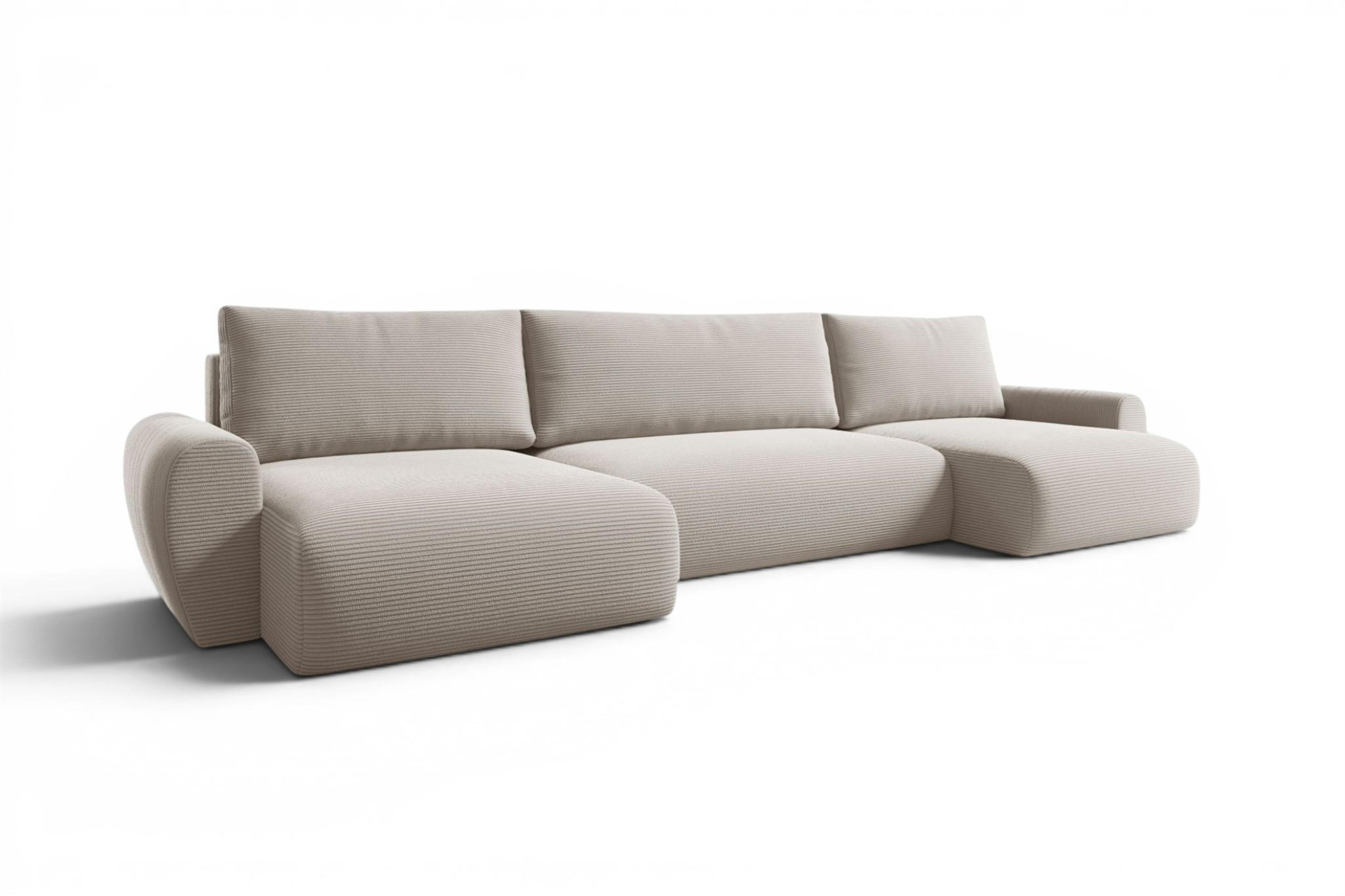 WOHNLANDSCHAFT Galan Mit Schlaffunktion - Weiß, Holzwerkstoff/Textil (397/70/153cm) - Fun Möbel