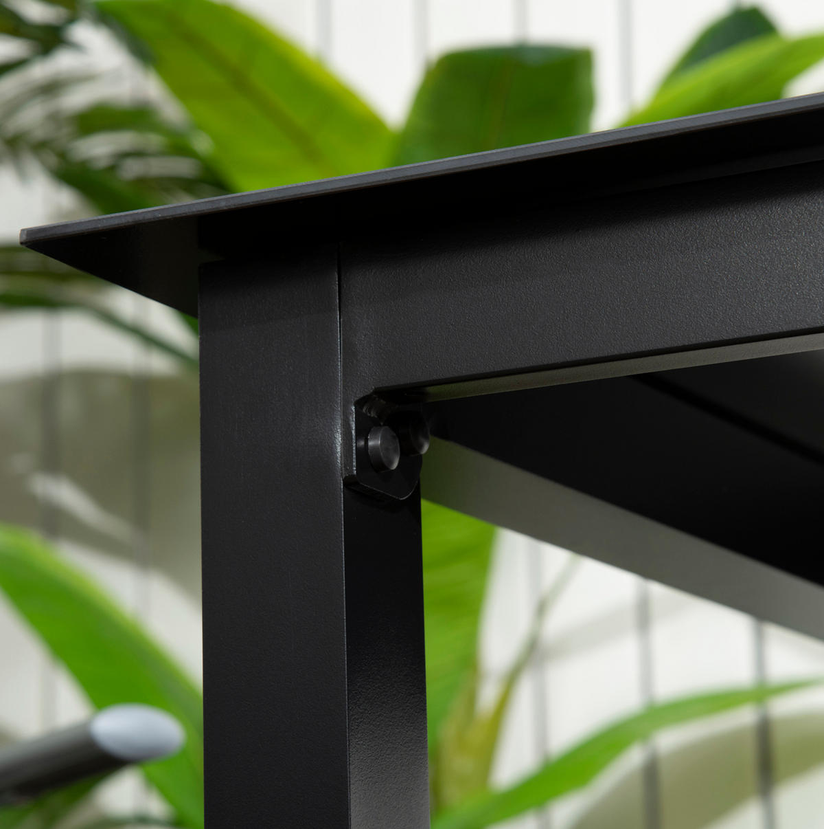 GARTENTISCH 80/80/74 cm schwarz aus Aluminium mit Glasplatte - Schwarz, Metall (80/80/74cm) - OKWISH