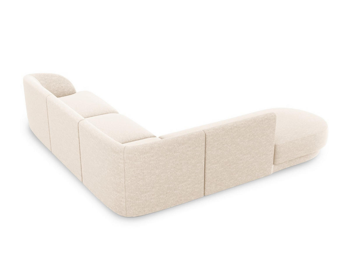 ECKSOFA links Miley aus Chenille-Stoff leichtes beige 6 Sitzplätze - Creme, Textil (248/255cm) - Micadoni