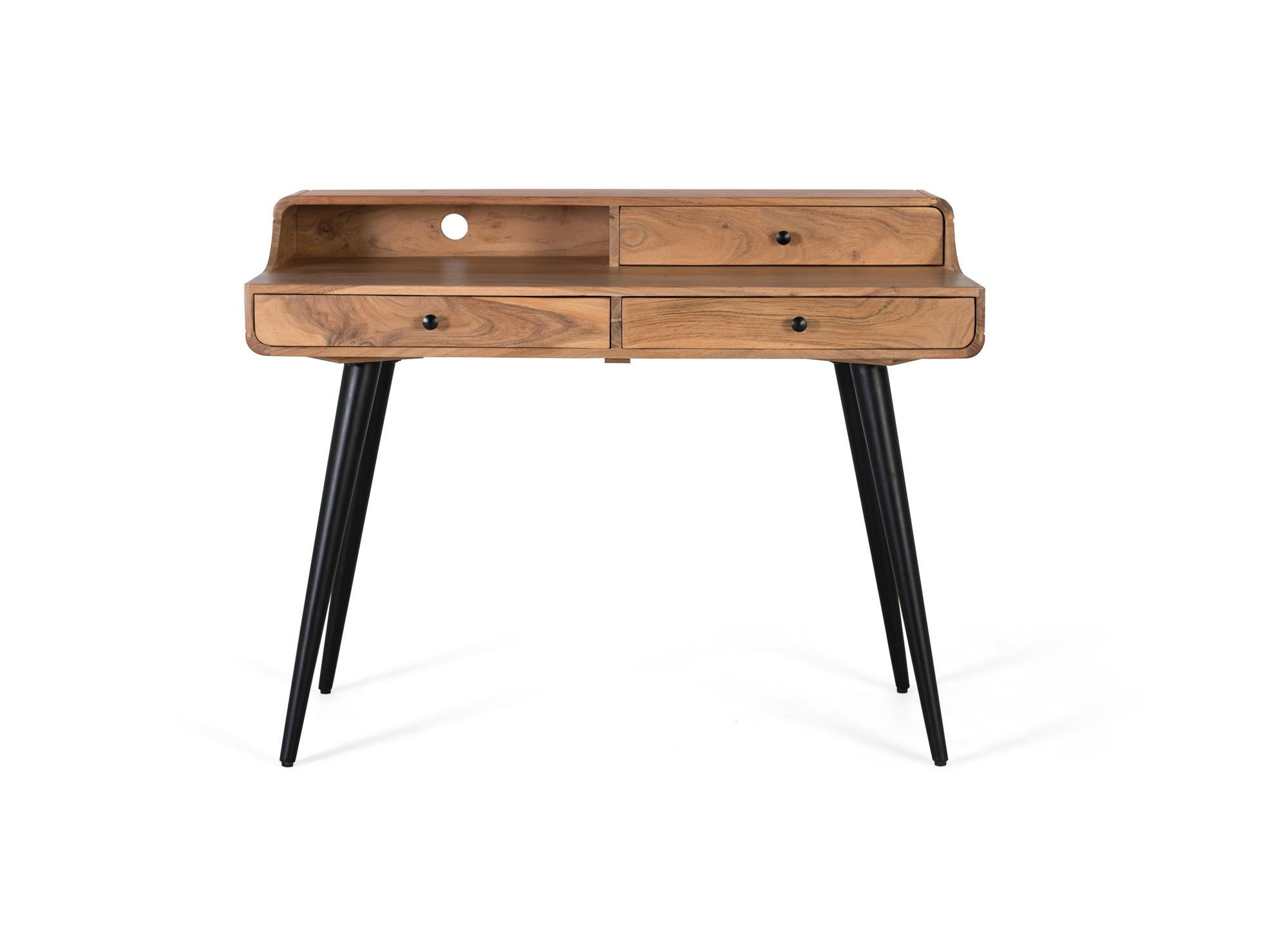 SCHREIBTISCH aus Akazienholz und Metall - Braun, Holz (115/60/90cm) - Giner y Colomer