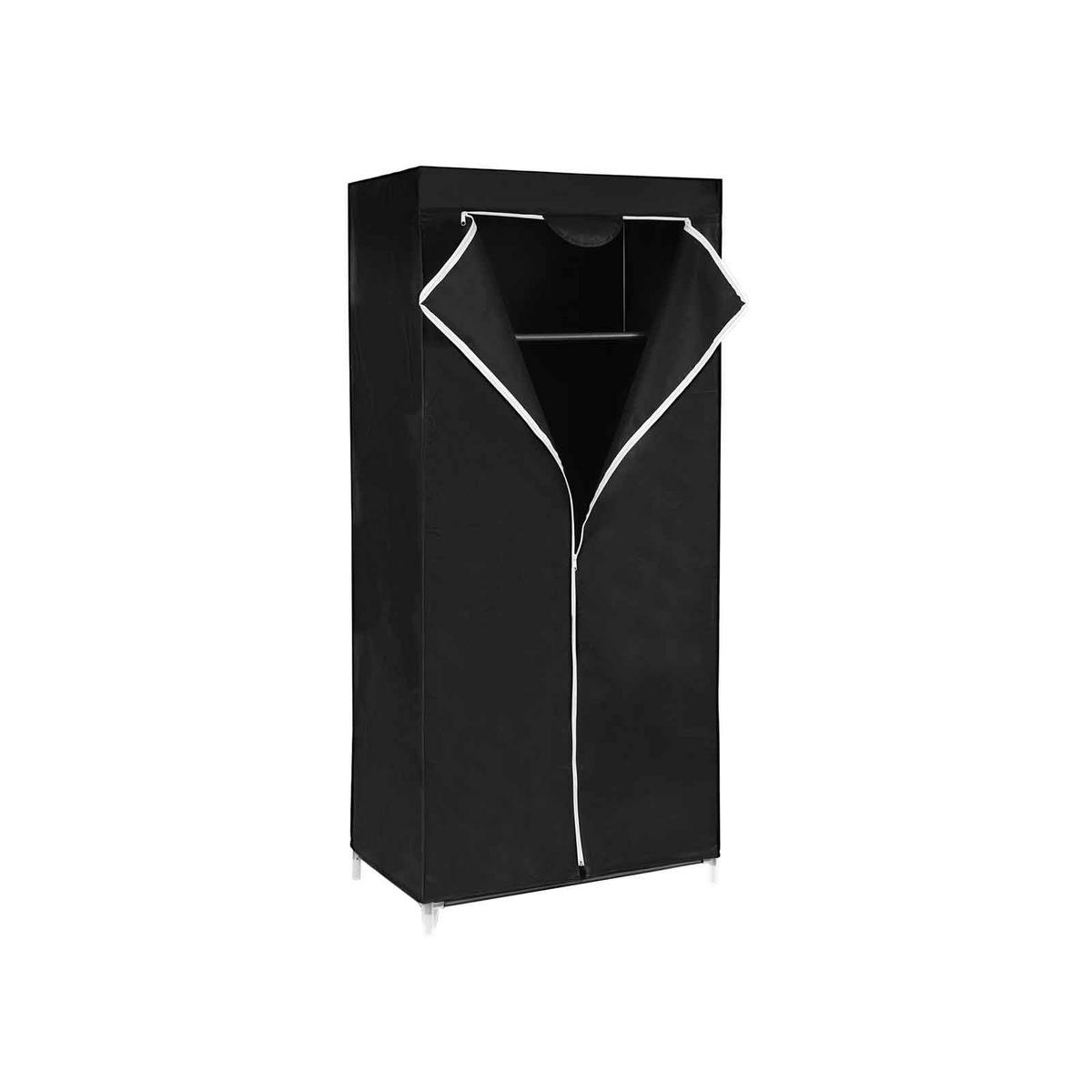 STOFFSCHRANK KLEIDERSCHRANK - Schwarz, Textil (45/75cm) - Hansiro