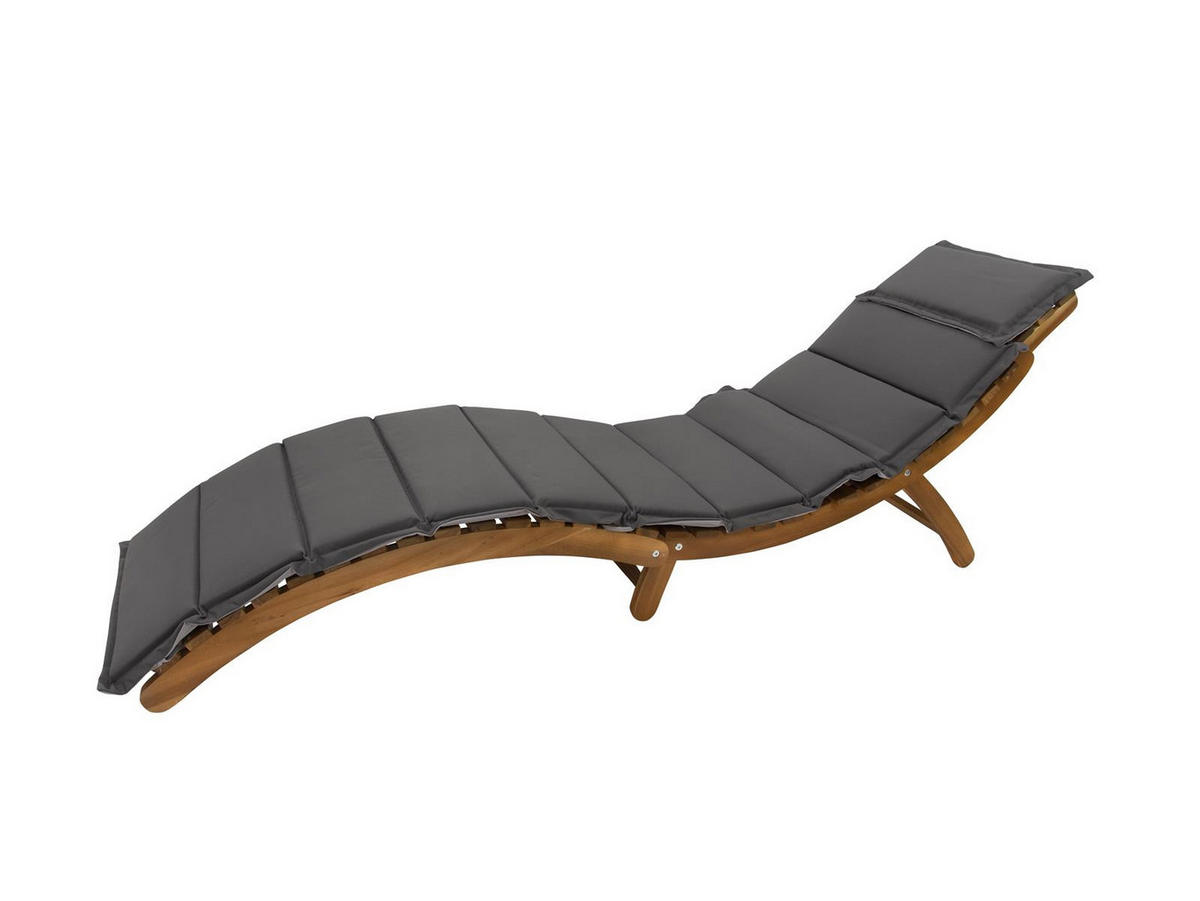 GARTENLIEGE Catania II Akazienholz FSC 100 mit Beistelltisch - Braun, Kunststoff (59/25/95cm) - bellavista - Home & Garden