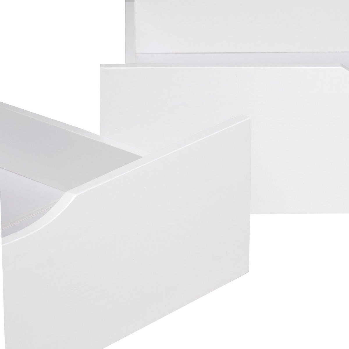 BETTSCHUBKASTEN 2er Set Weiß 82/53,3 cm - Weiß, Holz - Homestyle4u