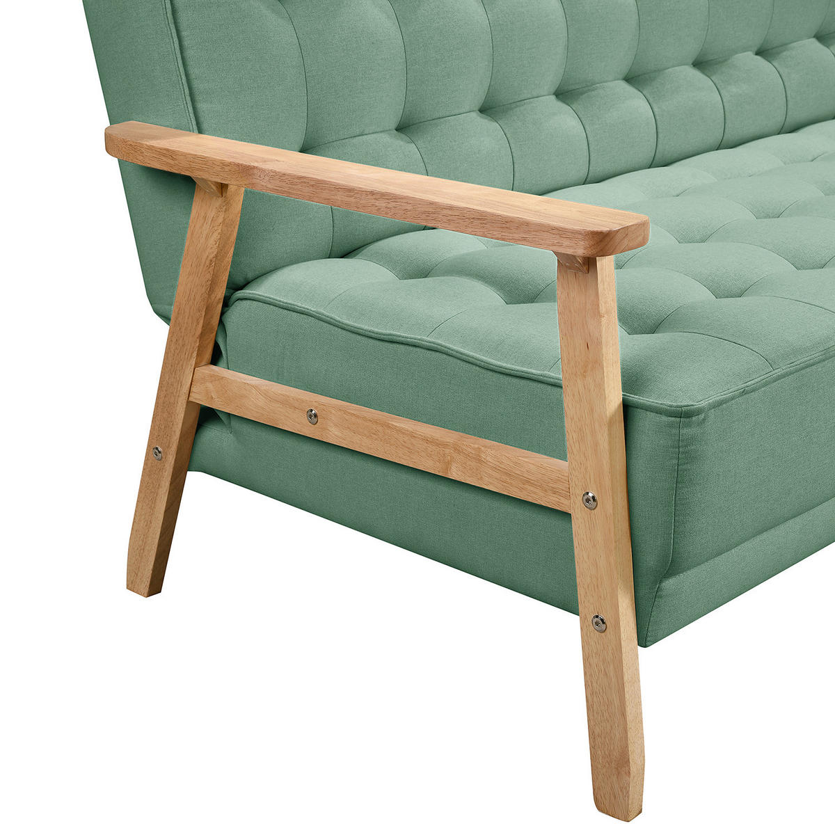 SCHLAFSOFA - Mintgrün, Birkenholz/Textil (204/85/86cm) - home24