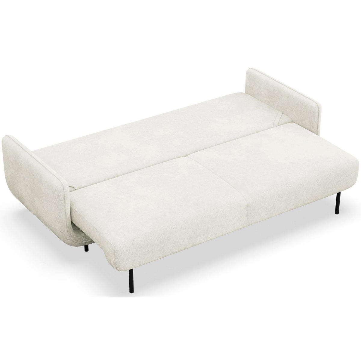 SCHLAFSOFA Ovals Creme - Creme/Schwarz, Textil/Metall (236/95/96cm) - Selsey