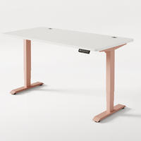 SCHREIBTISCH Elektrisch Höhenverstellbarer HomePro 160x80cm Rosa/Weiß mit Memory-Funktion, Anti-Kollisions Technologie - Pink/Weiß, Holzwerkstoff (80/160/62cm) - Desktronic