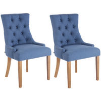ESSZIMMERSTUHL Aboli, 2er Set Stoff, antik-hell Blau - Blau/Hellbraun, Holz/Textil (55/92/58cm) - TPFLiving