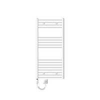 BADHEIZKÖRPER elektrisch Sahara 600x1200 mm Weiß gerade mit Heizstab 900W - Weiß, Metall (3/120/60cm) - LuxeBath