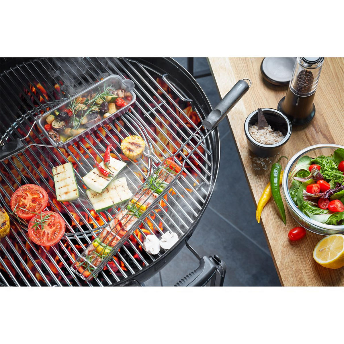 GRILLKORB Schwarz 49/4/3.8 cm G89525 - Schwarz, Metall (49/4/3.8cm) - Gefu