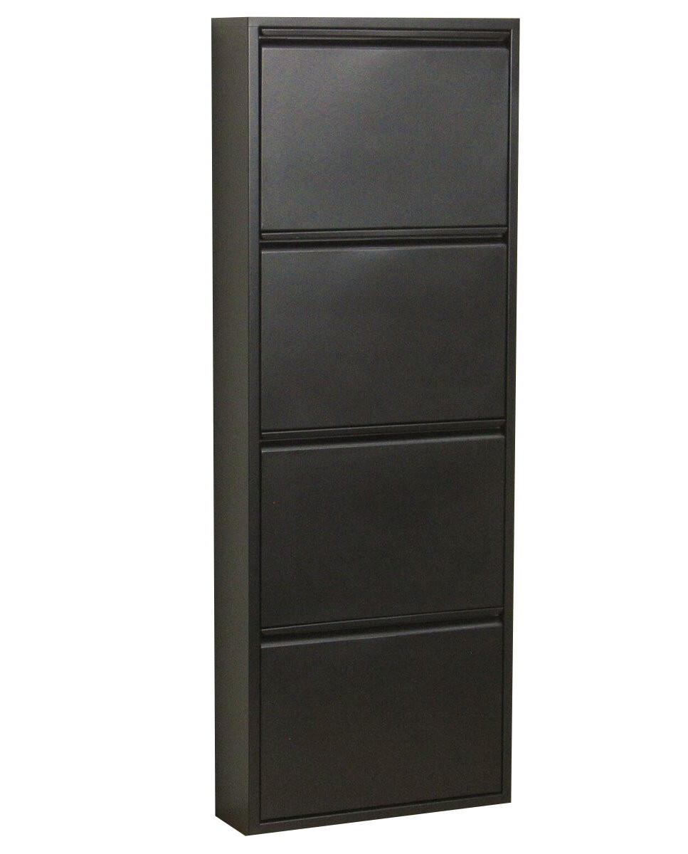 SCHUHKIPPER schwarz - Schwarz, Holzwerkstoff (50/140/16cm) - ebuy24