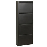 SCHUHKIPPER schwarz - Schwarz, Holzwerkstoff (50/140/16cm) - ebuy24