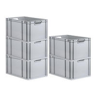 EUROBOX 5x Nextgen Economy Griffe Offen 32x40x60cm 65 Liter - Grau, Kunststoff (40/32/60cm) - PROREGAL
