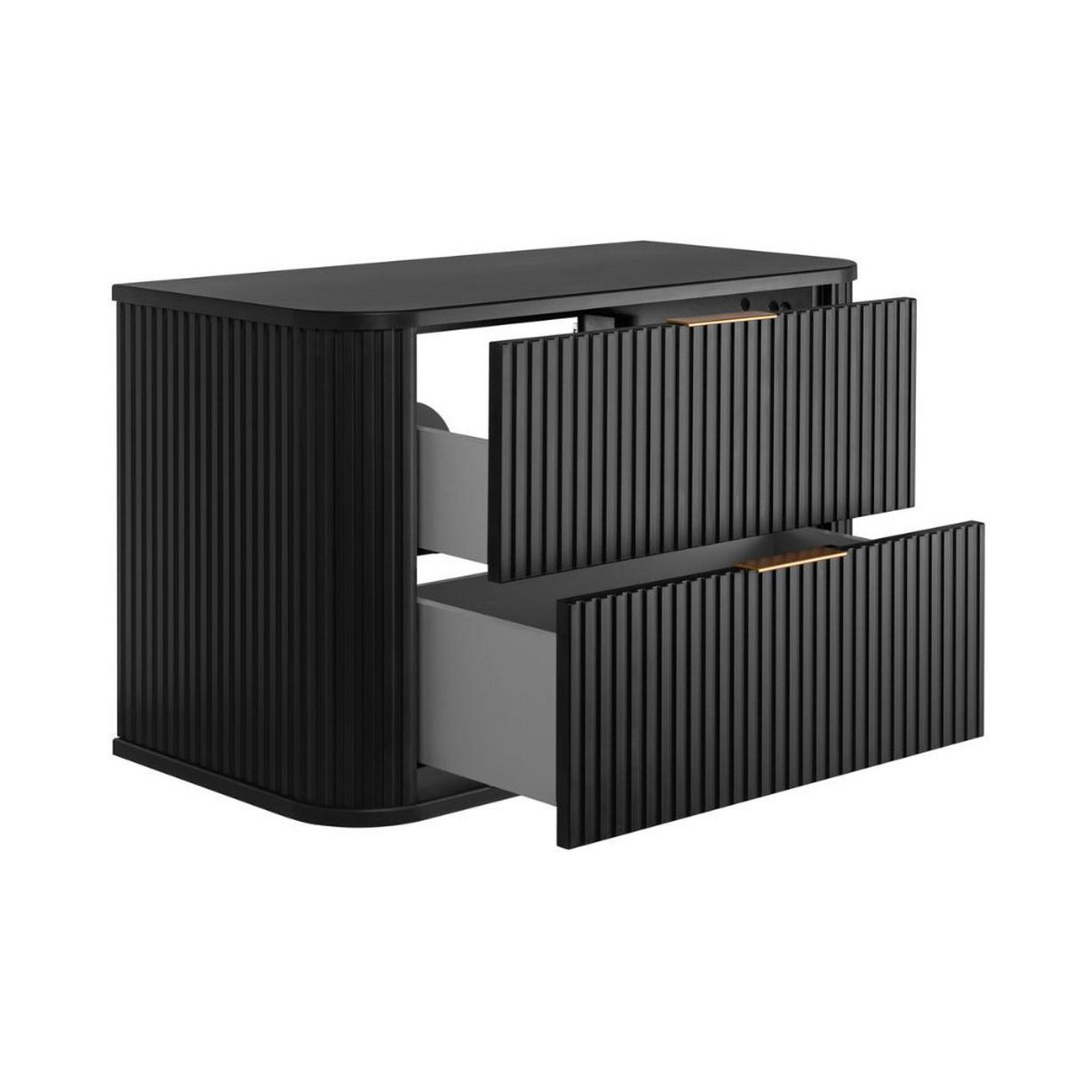 WASCHBECKUNTERSCHRANK Schwarz matt 80/51/41cm - Schwarz, Holzwerkstoff (80/51/41cm)