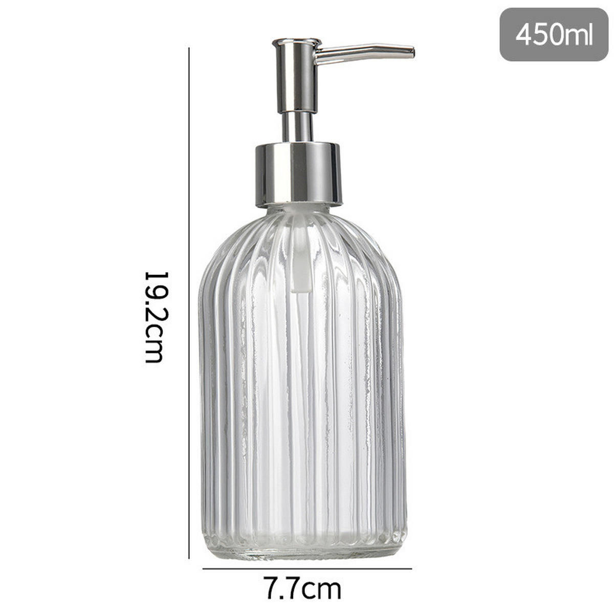 SEIFENSPENDER , 2er-Pack Seifenspenderflaschen mit Pumpe - Transparent, Glas (7.7/19/7.7cm) - BELZ