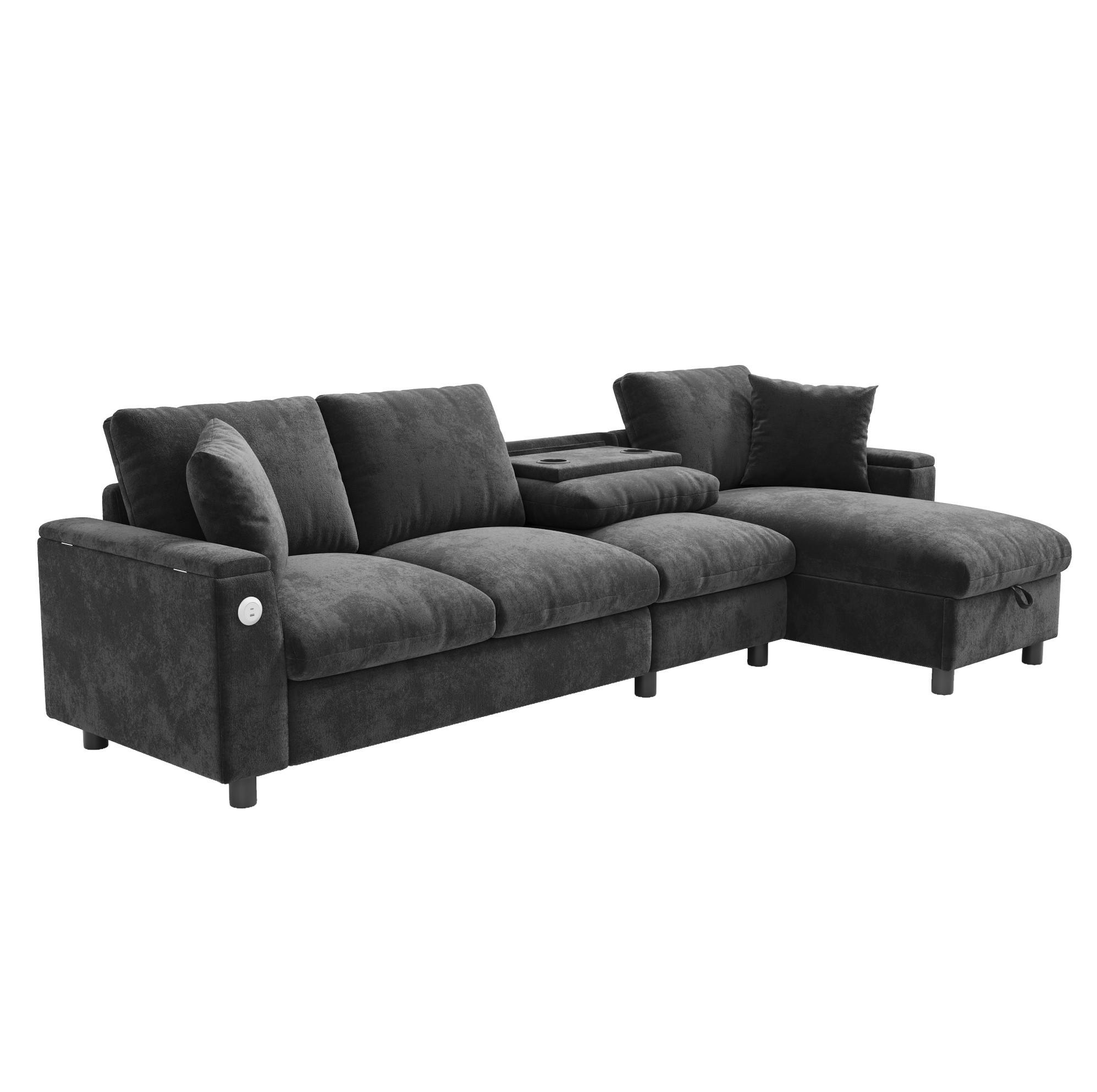 Meubliv Ecksofa Grau 280x137 cm