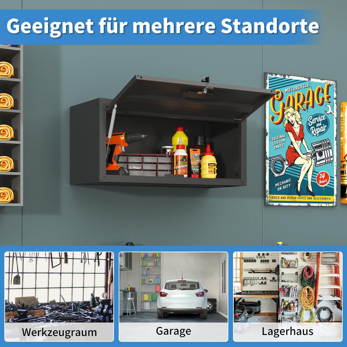 KOMBINATIONSKOFFER – Höhe 34,5 cm × Breite 75 cm × Tiefe 30 cm - Schwarz, Metall (30/34.5/75cm) - DCA