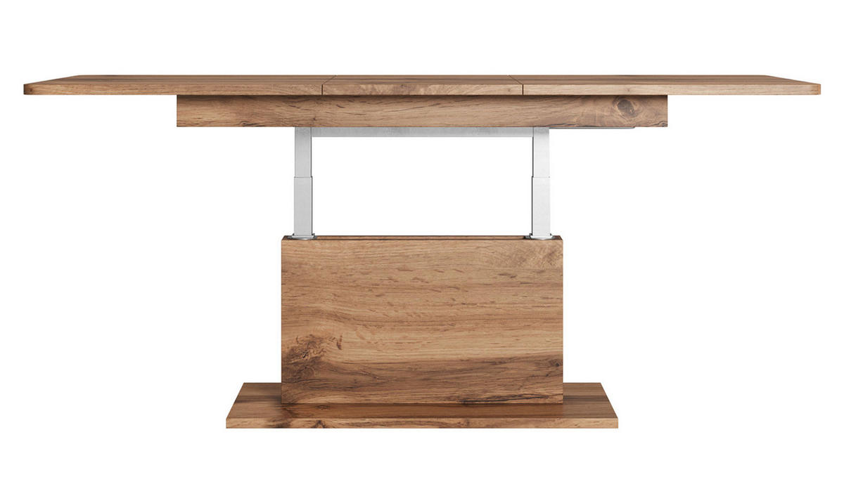 WOHNZIMMERTISCH Busetti Eiche Wotan 126-167 / 70 / 56-74cm - Eichefarben, Holz/Holzwerkstoff (70/167/74cm) - Feldmann-Wohnen