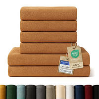 BADETUCH 6-teilig, 2x Badetuch 70/140 + 4x Handtuch 50/100 cm, Braun - Braun, Textil (70/140cm) - Blumtal