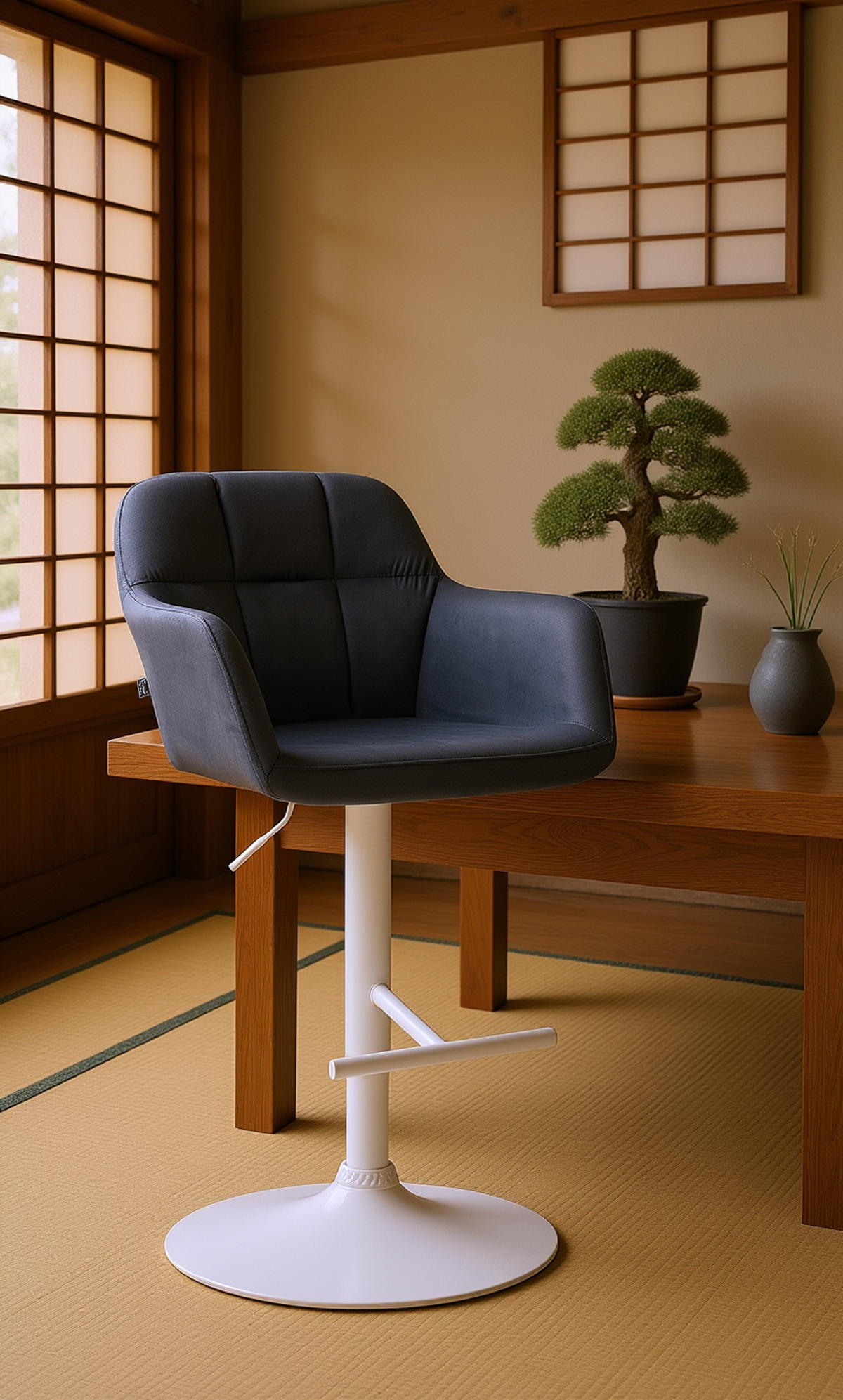 BARHOCKER Nardo Samt weiß dunkelgrau - Weiß/Grau, Textil/Metall (57/118/59cm) - TPFLiving