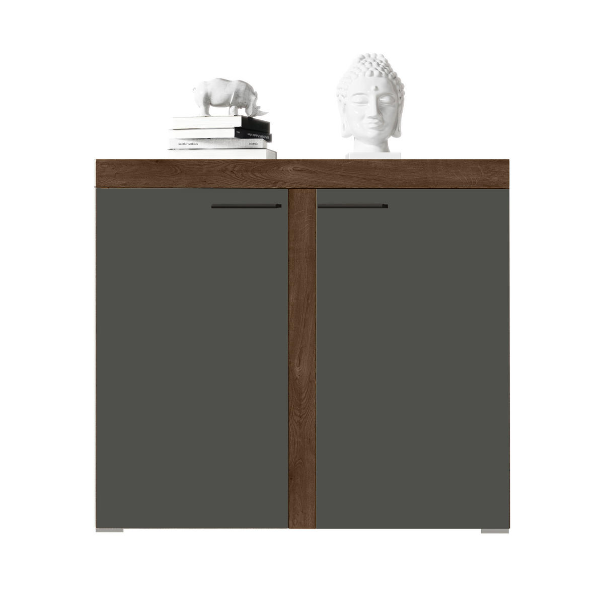 SIDEBOARD Spacoro 2D Lefkas, Graphit 97,2/82/40,3 cm – Schmale Kommode Modern - Braun/Grau, Holzwerkstoff/Kunststoff (97/82/40cm) - AX Living