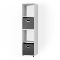 RAUMTEILER Ludus Weiß 142.5 x 36.2 cm mit 2 Faltbox (Anthrazit) - Weiß, Holzwerkstoff (142.5/36.2/33cm) - Vicco