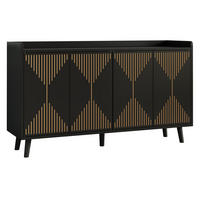 SIDEBOARD DE-38640 140/40/84 cm 4 Türen und verstellbare Böden Schwarz - Schwarz, Holzwerkstoff (140/84/40cm) - ComfortXL