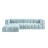 ECKSOFA Modulares In L-Form, Velvet-Stoff Riviera, Babyblau, Links, GRAND 318 cm - Hellblau, Holz (318/179cm) - Kaiser Möbel