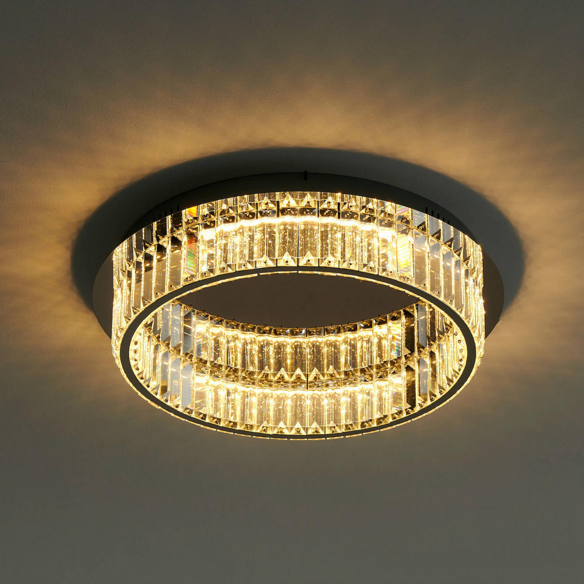 DECKENLEUCHTE Pezzati, Silber/Chrom, 13cm - Chromfarben, Glas (13/50/13cm) - KOSILUM