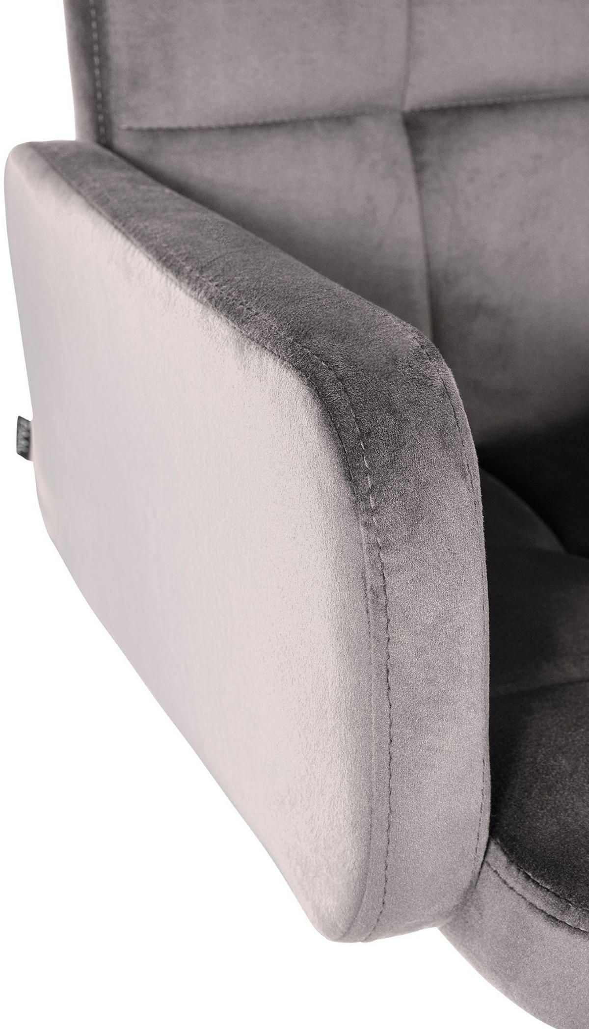 BARHOCKER Lausanne Samt schwarz grau - Hellgrau/Schwarz, Textil/Metall (60/113/56cm) - TPFLiving