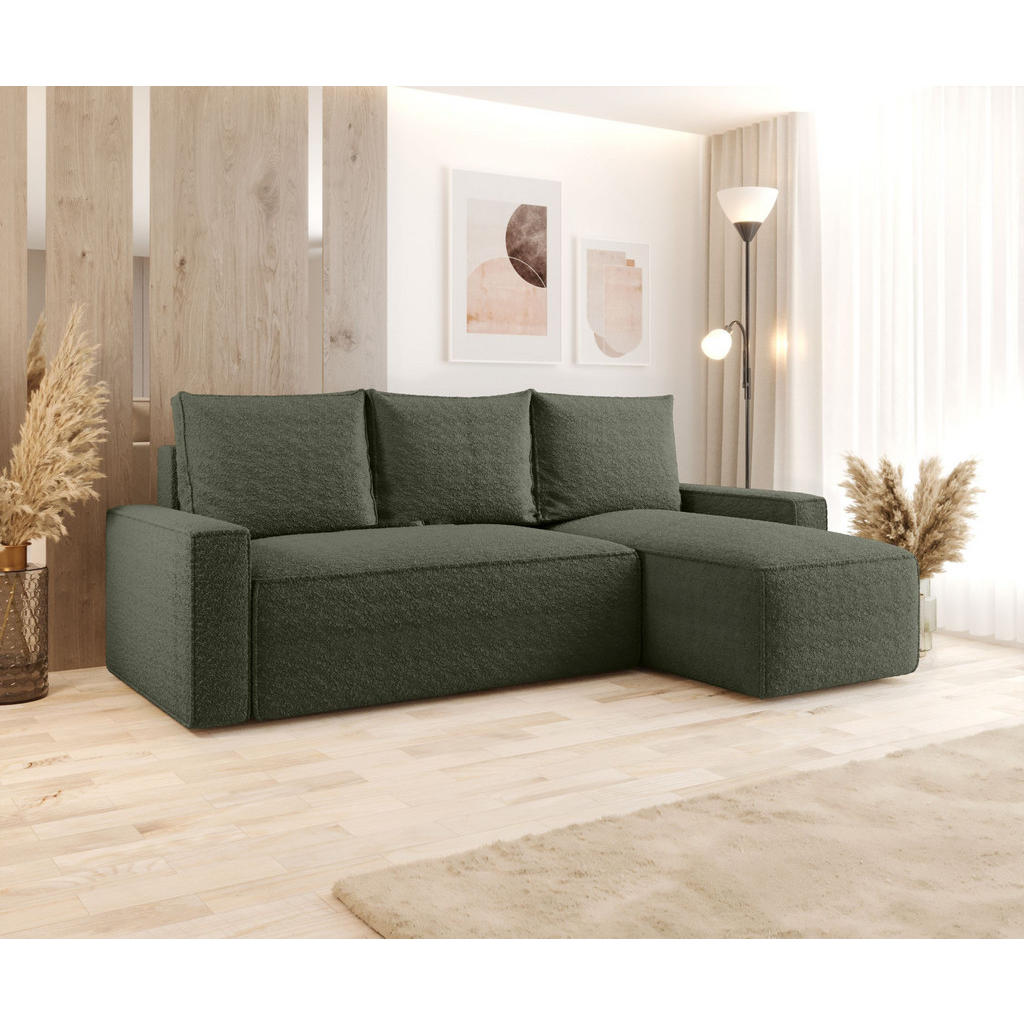Thumbnail - Bedante Ecksofa, Dunkelgrün, Textil, L-Form, 232x140 cm, Wohnzimmer, Sofas & Couches, Wohnlandschaften, Ecksofas