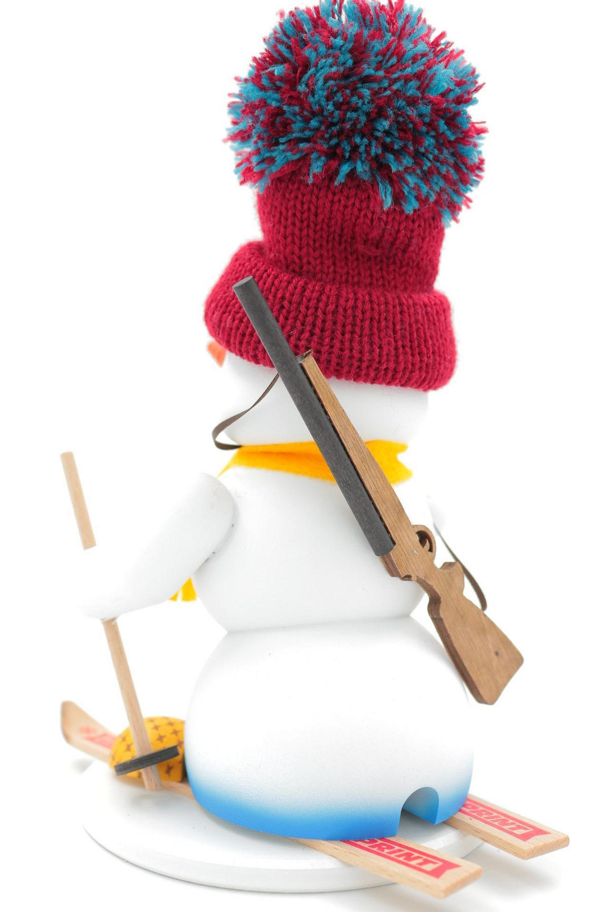 RAUCHFIGUR Schneemann Weiß Biathlon 19 cm - Multicolor, Holz (15/19/0.1cm)