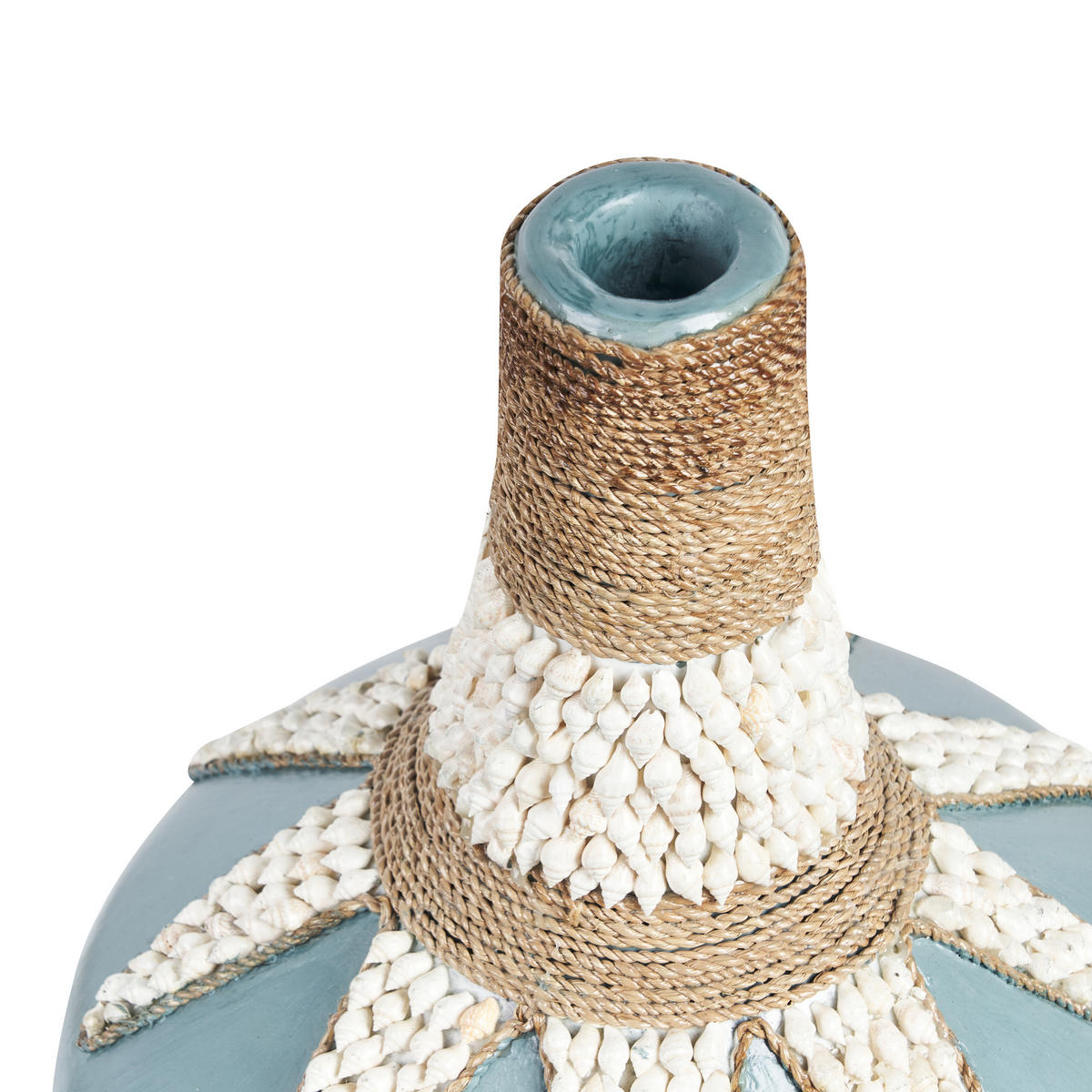 DEKOVASE Terrakotta blau Silau - Blau, Stein (43cm) - Beliani
