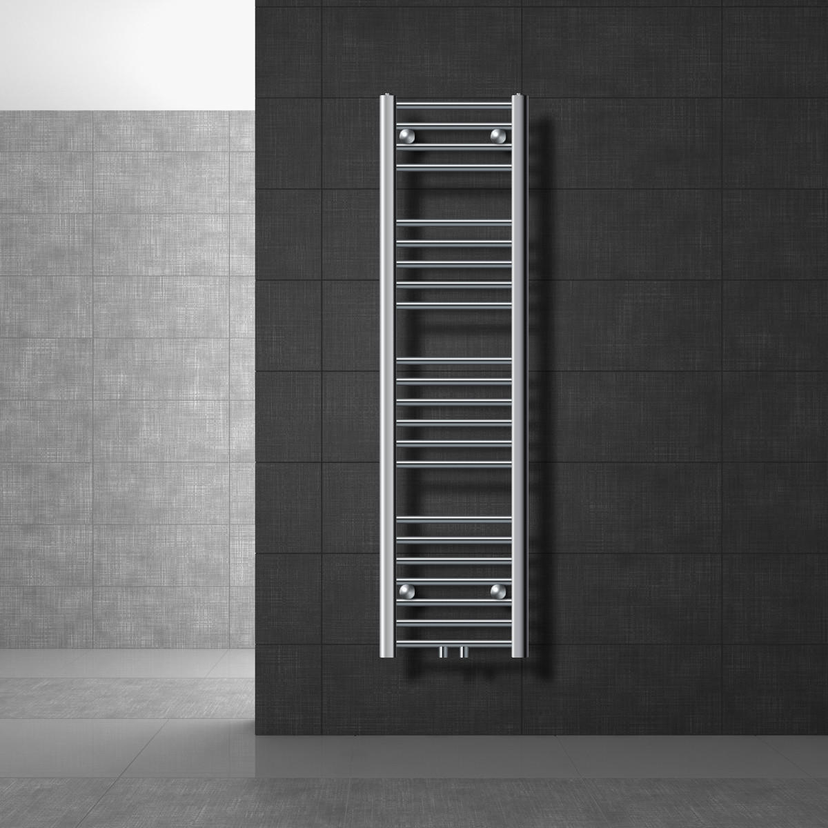 BADHEIZKÖRPER Sahara 300x1400 mm Chrome gerade mit Mittelanschluss - Chromfarben, Metall (30/140/3cm) - LuxeBath