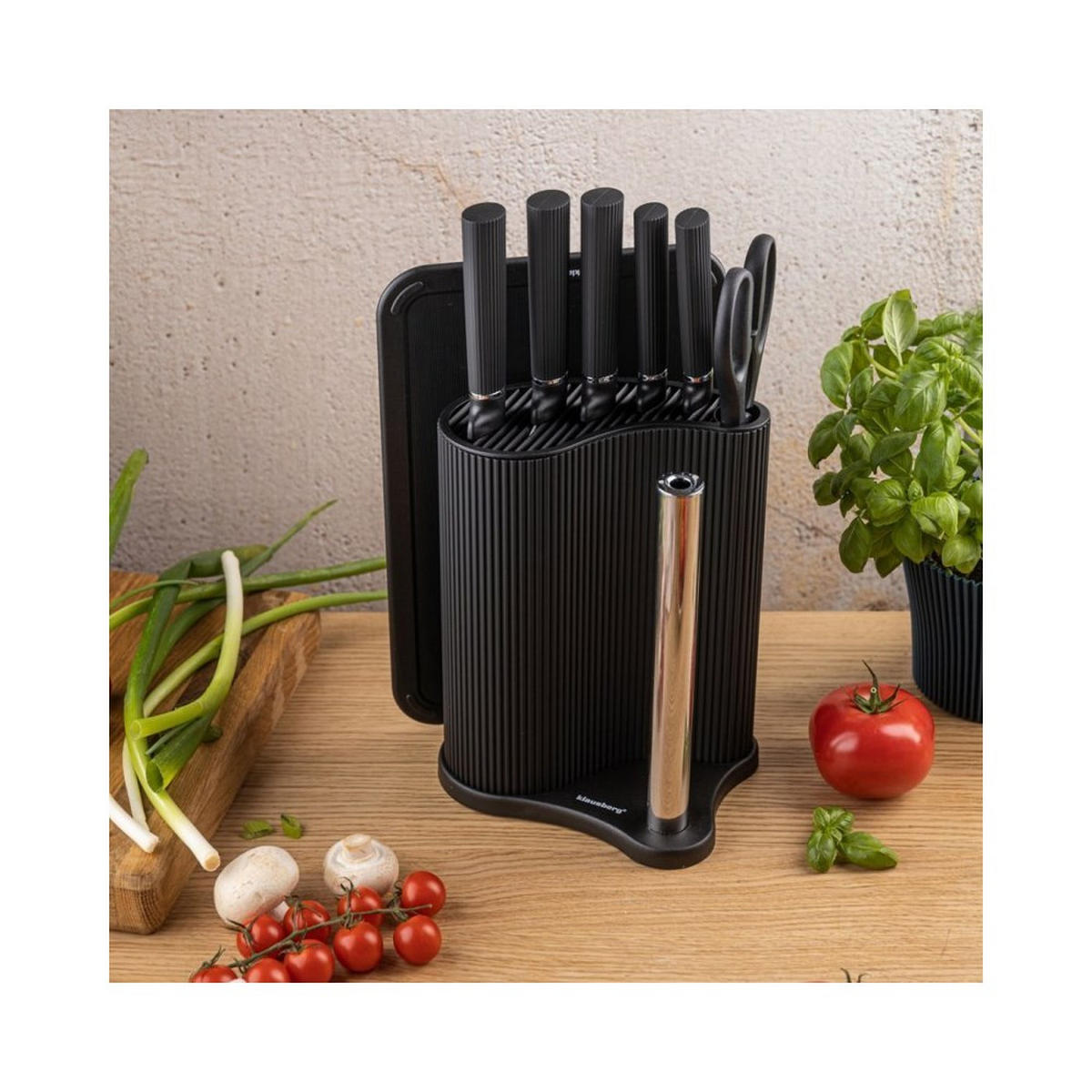 MESSERSET Schwarz 30/20/30 cm 63936 - Schwarz, Kunststoff - Klausberg 