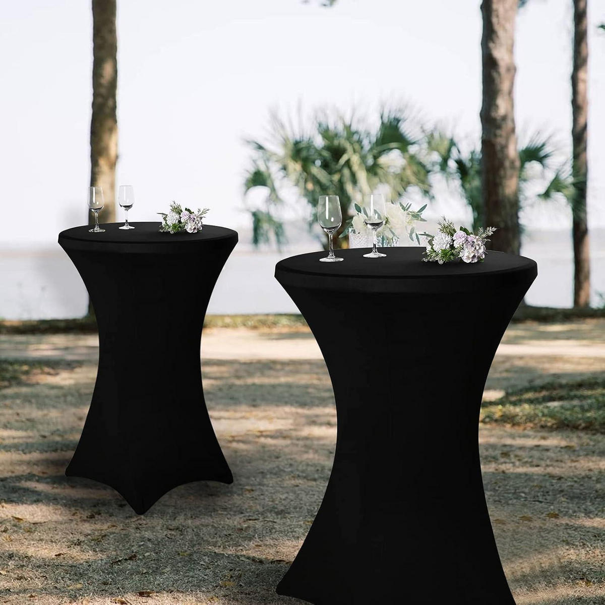 STEHTISCH Husse 10er-Set Schwarz 70 cm - Schwarz, Textil (70/110cm)