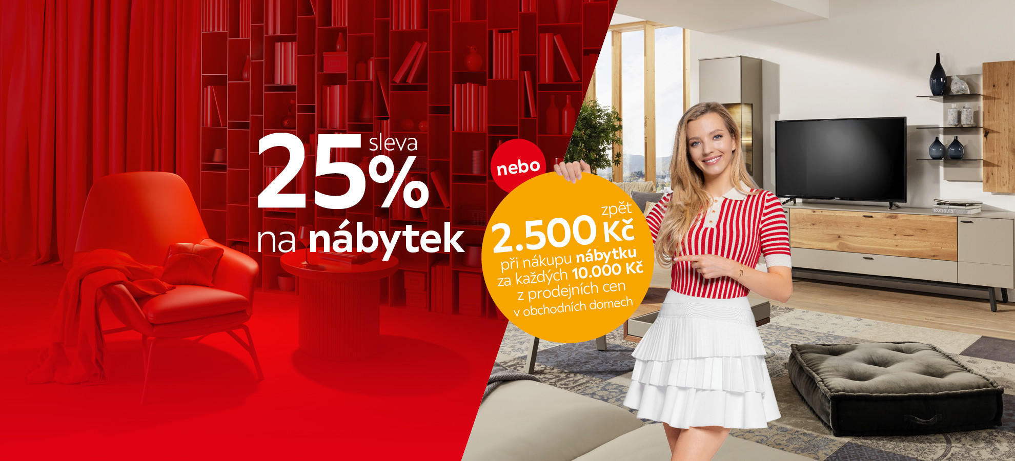 Sleva 25 % na nábytek