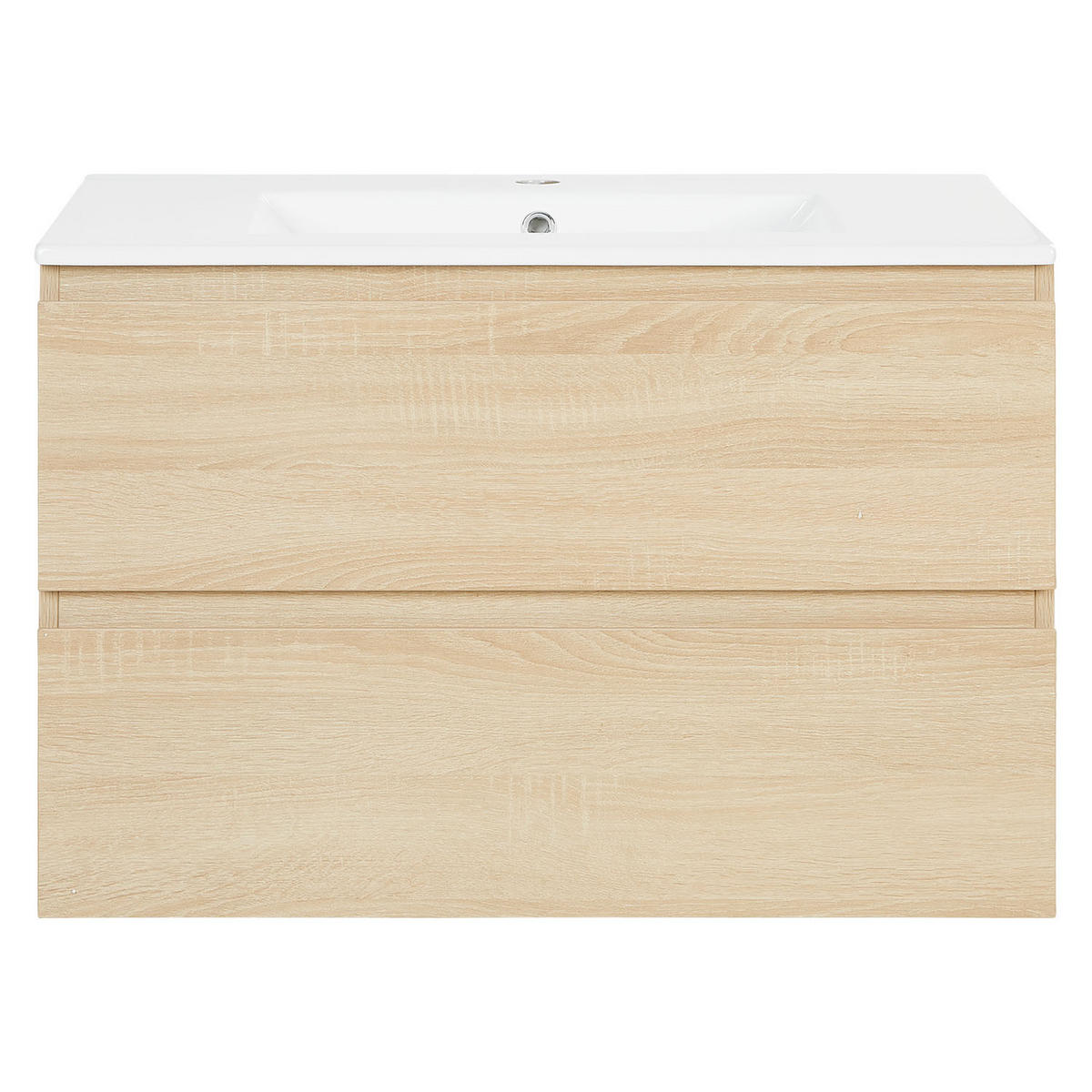 WASCHTISCHKOMBI 80 cm Eiche - Eichefarben, Holz/Keramik (80/54/47cm) - Homestyle4u