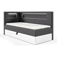 KINDERBETT GARETH 3 - Dunkelgrau/Weiß, Holzwerkstoff (93/212cm) - Meblini