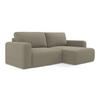 ECKSOFA mit Schlaffunktion rechts Strukturstoff Stoff Beige - Beige/Schwarz, Kunststoff/Textil (244/149cm) - Makamii