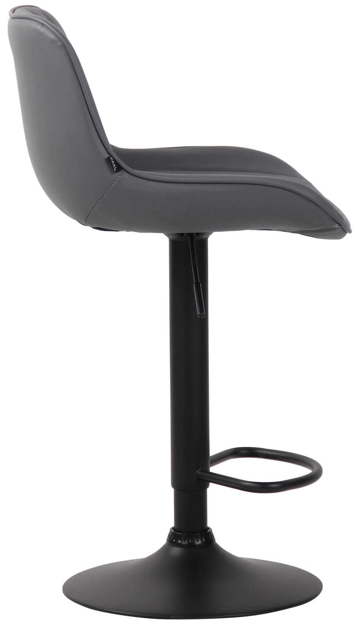 BARHOCKER Lento, Gestell schwarz, Kunstleder Grau - Schwarz/Grau, Kunststoff/Textil (50/100/50cm) - TPFLiving