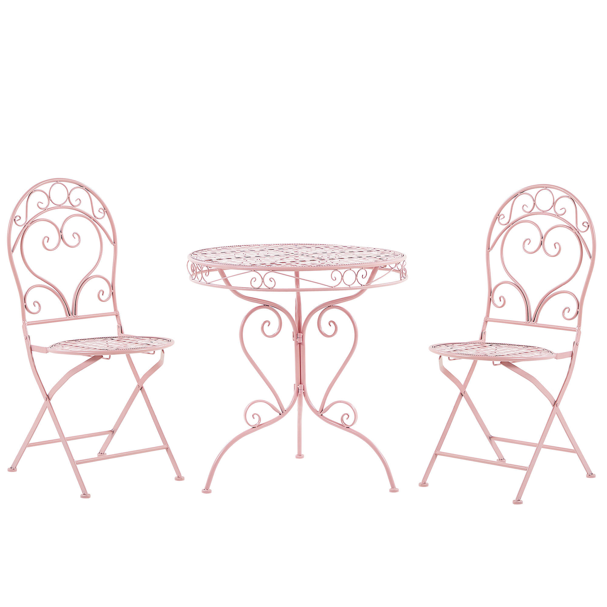 SET ZA BALKON 2-sjed roza metal sklopivi Albinia - pink, metal - Beliani