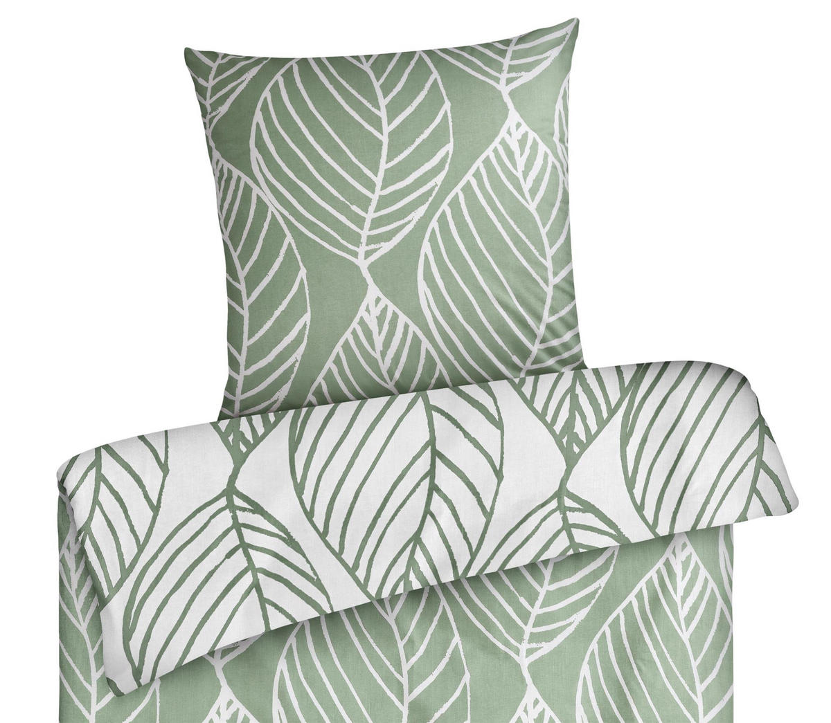 WENDE-BETTWÄSCHE 135x200 Renforce Bettbezug Floral Baumwolle Blätter Grün - Multicolor, Textil (135/200cm) - Carpe Sonno